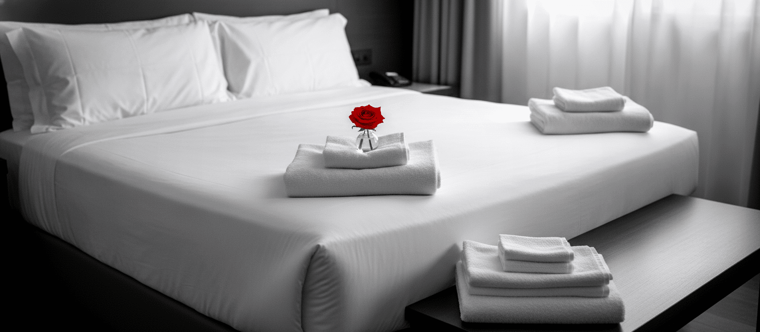 Lenzuola bianche stirate e asciugamani morbidi per hotel e B&B - Noleggio biancheria Lavanderia Padana